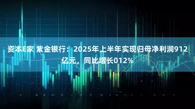 资本E家 紫金银行：2025年上半年实现归母净利润912亿元，同比增长012%